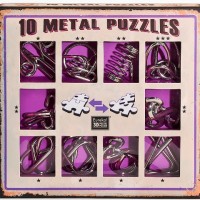 Набор из 10 металлических головоломок фиолетовый