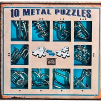 Набор из 10 металлических головоломок синий